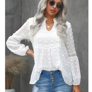 Swiss Dot Chiffon Top Crochet Details Bloggers Fav